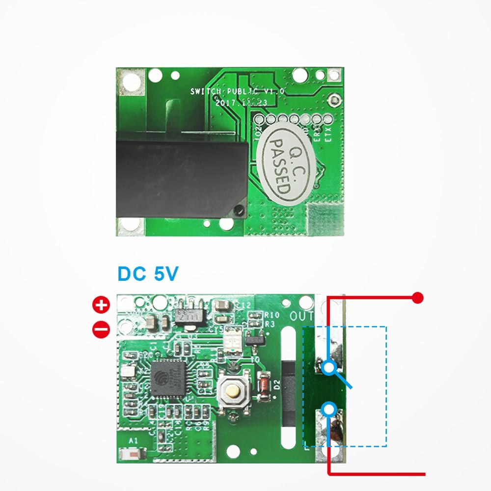 5Pcs-SONOFF-RE5V1C-Relay-Module-5V-WiFi-DIY-Switch-Dry-Contact-Output-InchingSelflock-Working-Modes--1748399