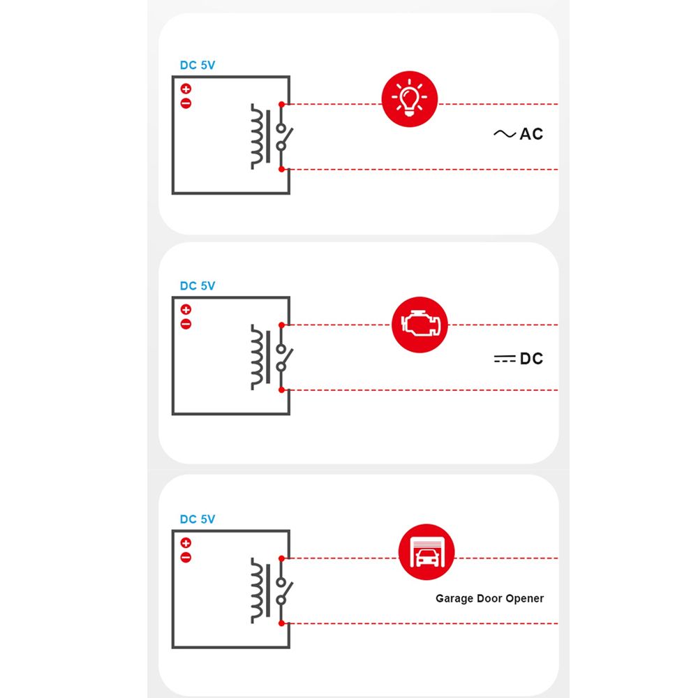 5Pcs-SONOFF-RE5V1C-Relay-Module-5V-WiFi-DIY-Switch-Dry-Contact-Output-InchingSelflock-Working-Modes--1748399