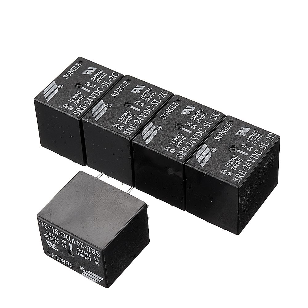 5Pcs-SRE-05V-12V-24VDC-SL-2C-Relay-Module-3A-8PIN-1543156