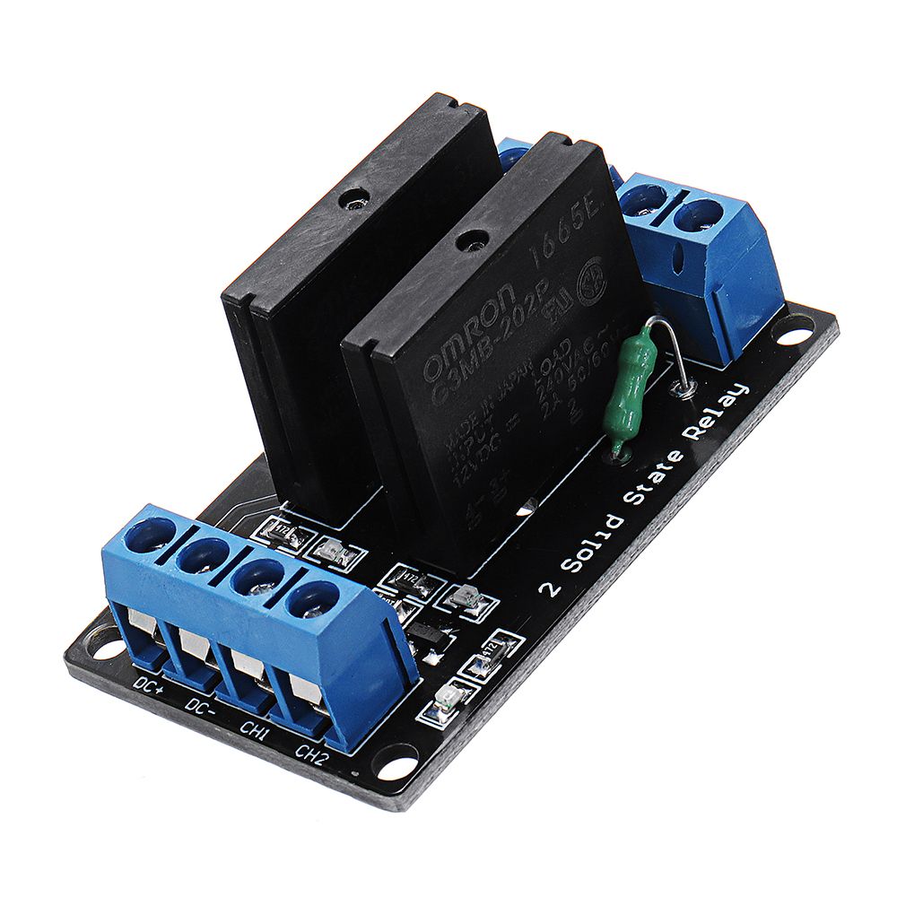 5pcs-2-Channel-DC-12V-Relay-Module-Solid-State-High-Level-Trigger-240V2A-Geekcreit-for-Arduino---pro-1373941