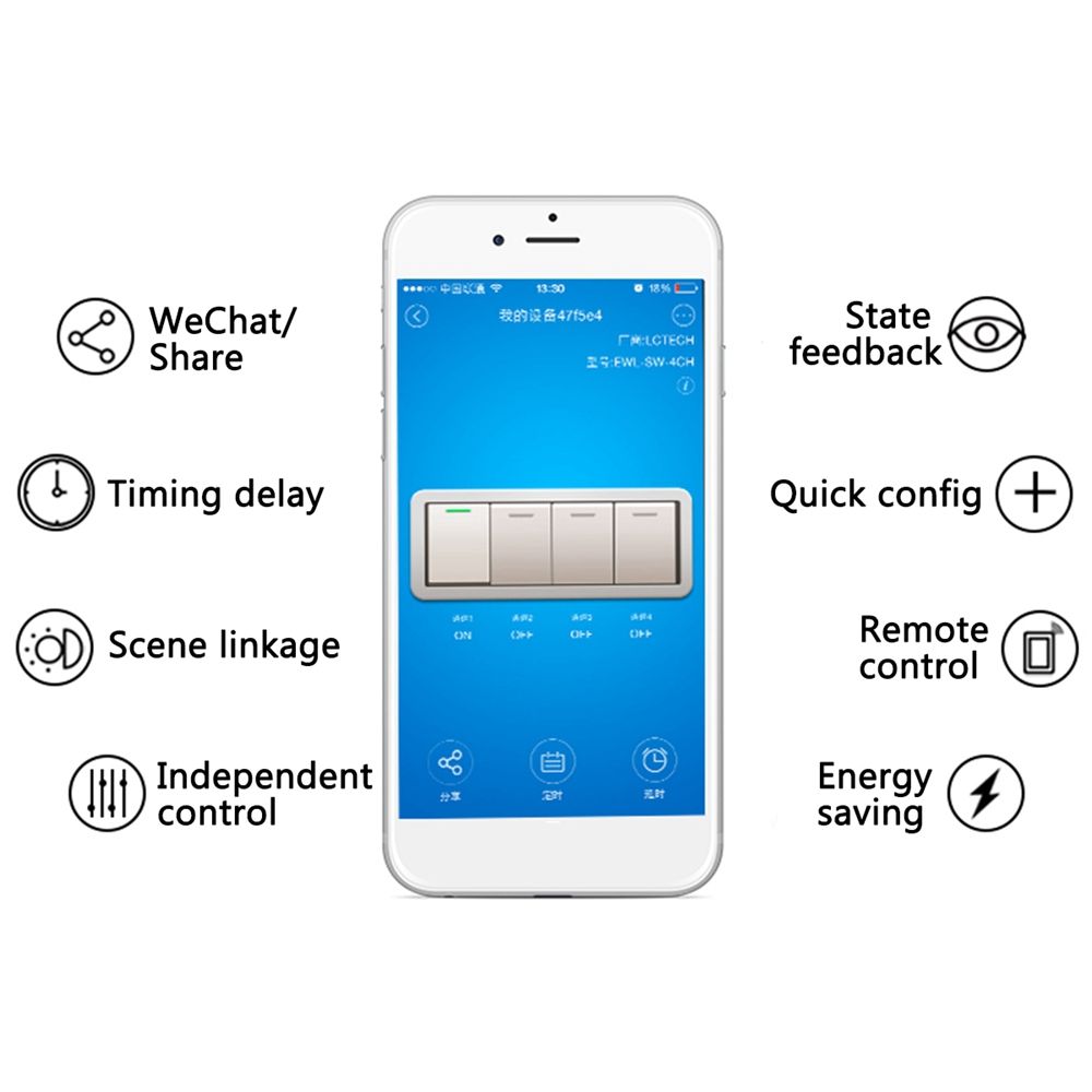 AC-220V-10A-Control-Smart-Switch-Point-Remote-Relay-4-Channel-WiFi-Module-With-Shell-And-433M-Remote-1354776