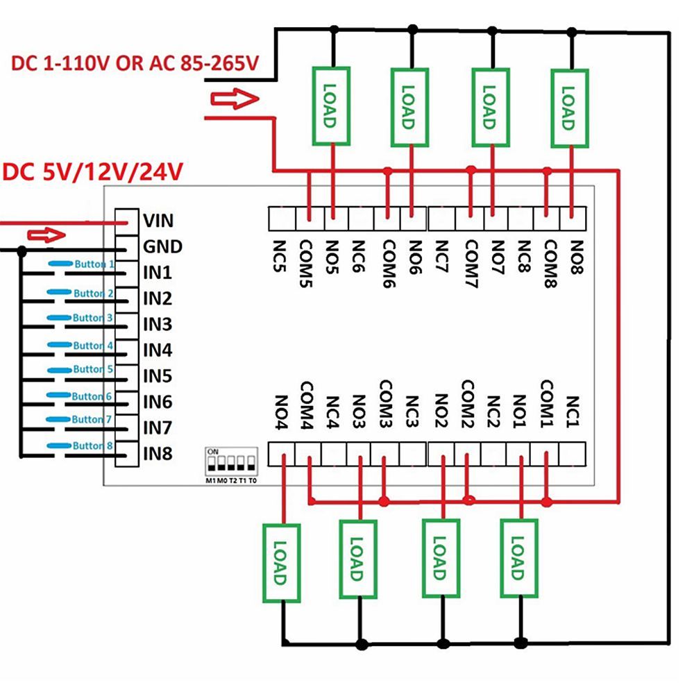 DC-5V-12V-24V-8-Channel-Multifunction-Power-Conditioner-DIP-Switch-Delay-Interlock-Latch-Self-lockin-1625289