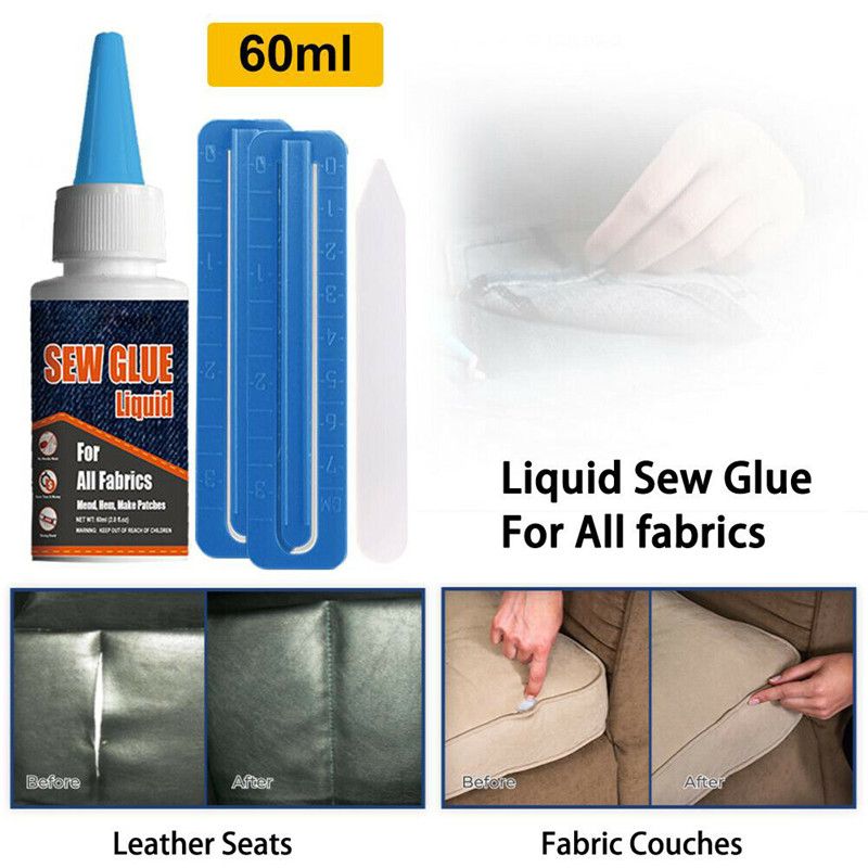 60ml-Fabric-Glue-Set-Car-Leather-Repair-Textile-Hemming-Sewing-Extra-Strong-Bond-1623758