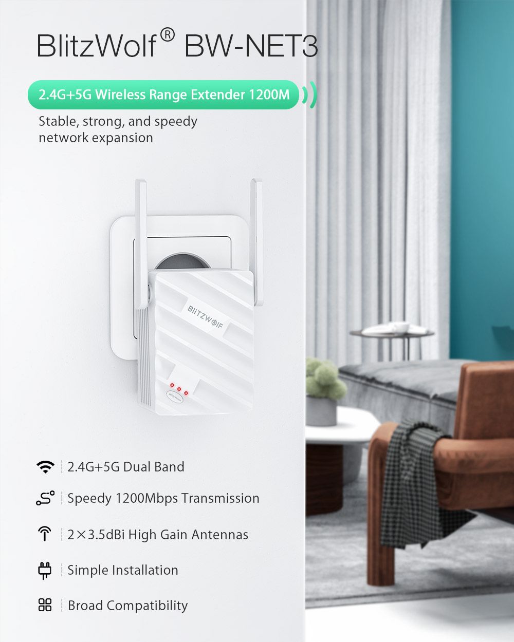 BlitzWolfreg-BW-NET3-Wireless-Repeater-Dual-Band-1200Mbps-Wireless-Range-Extender-Supports-64-Device-1707054