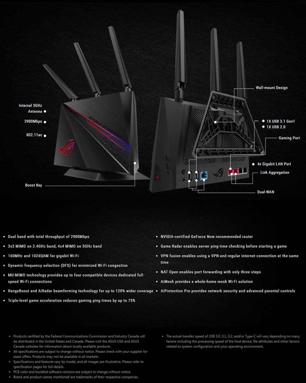 ASUS-ROG-AC2900-WiFi-Gaming-Router-Triple-Level-Game-Acceleration-MU-MIMO-2900Mbps-Dual-Band-AURU-Li-1749972