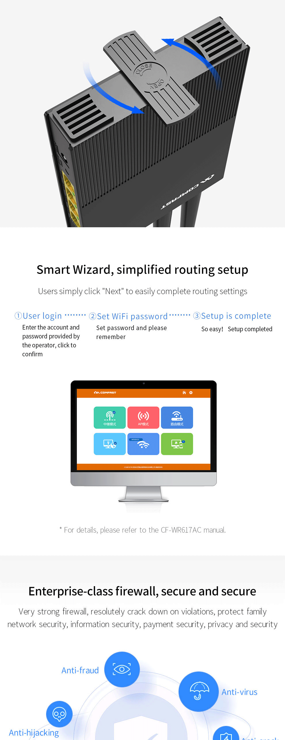 COMFAST-Dual-Band-Gigabit-Enterprise-Router-WiFi-Router-Industrial-Wireless-Routing-WR617AC-1572140