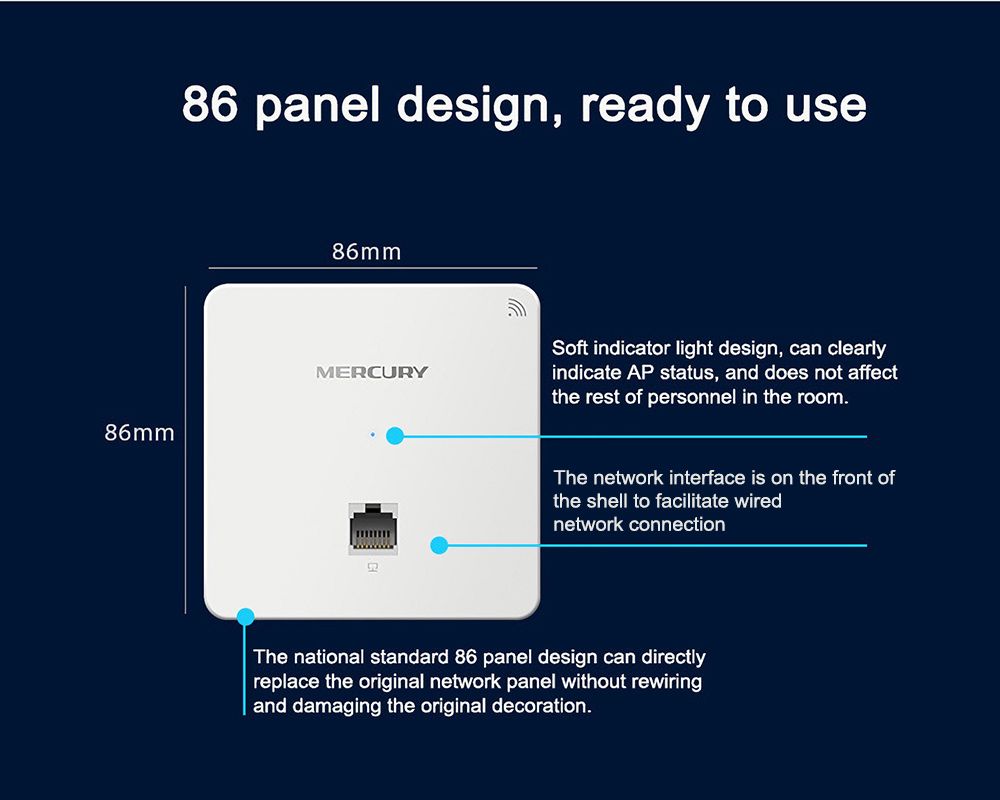 Mercury-300M-Wall-Embedded-Router-86-Wireless-AP-Panel-Router-POE-Power-Supply-WiFi-Repeater-for-Hom-1763124