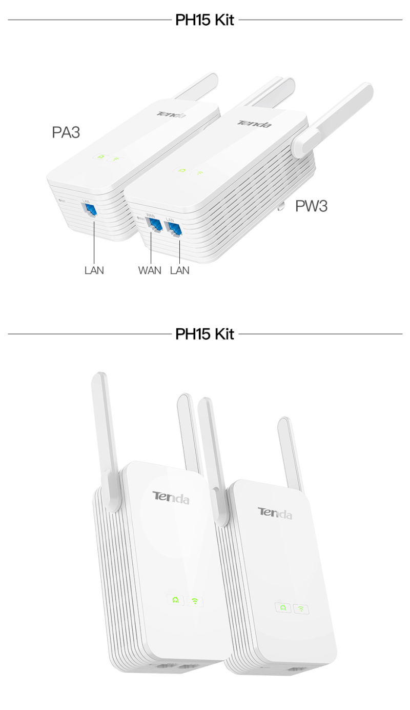 Tenda-PH15-1000Mbps-Powerlines-Ethernet-Adapter-PLC-Network-Adapter-Wireless-WIFI-Extender-Router-IP-1640619