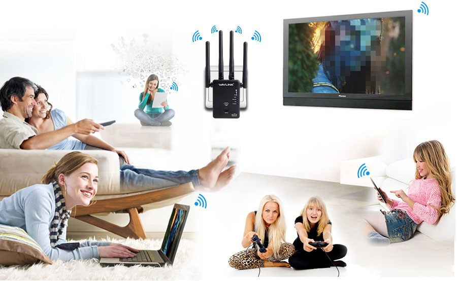 Wavlink-AC1200-1200Mbps-Dual-Band-4x3dBi-External-Antennas-Wireless-WIFI-Repeater-Router-1145453