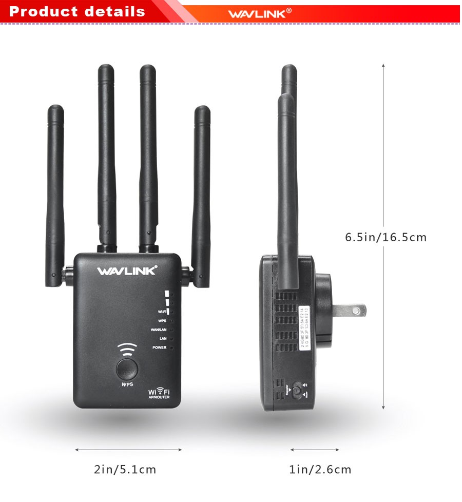 Wavlink-AC1200-1200Mbps-Dual-Band-4x3dBi-External-Antennas-Wireless-WIFI-Repeater-Router-1145453