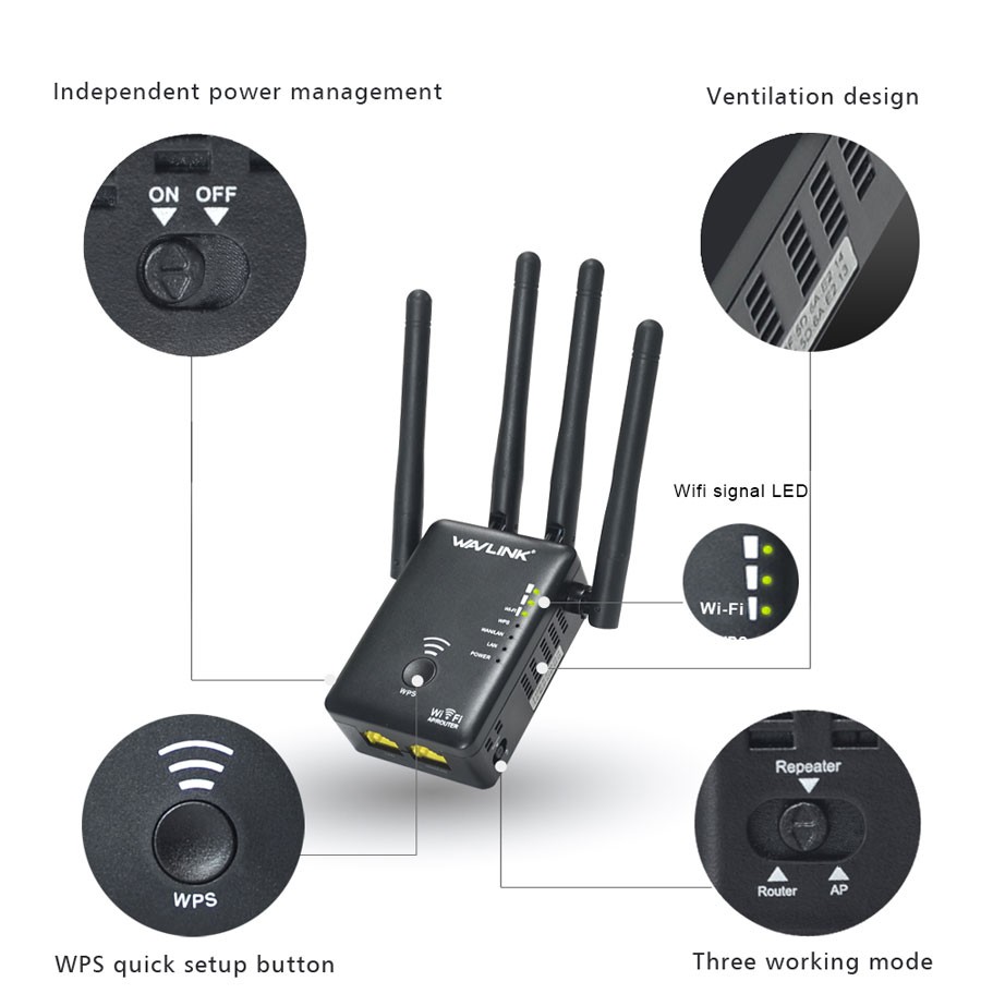 Wavlink-AC1200-1200Mbps-Dual-Band-4x3dBi-External-Antennas-Wireless-WIFI-Repeater-Router-1145453