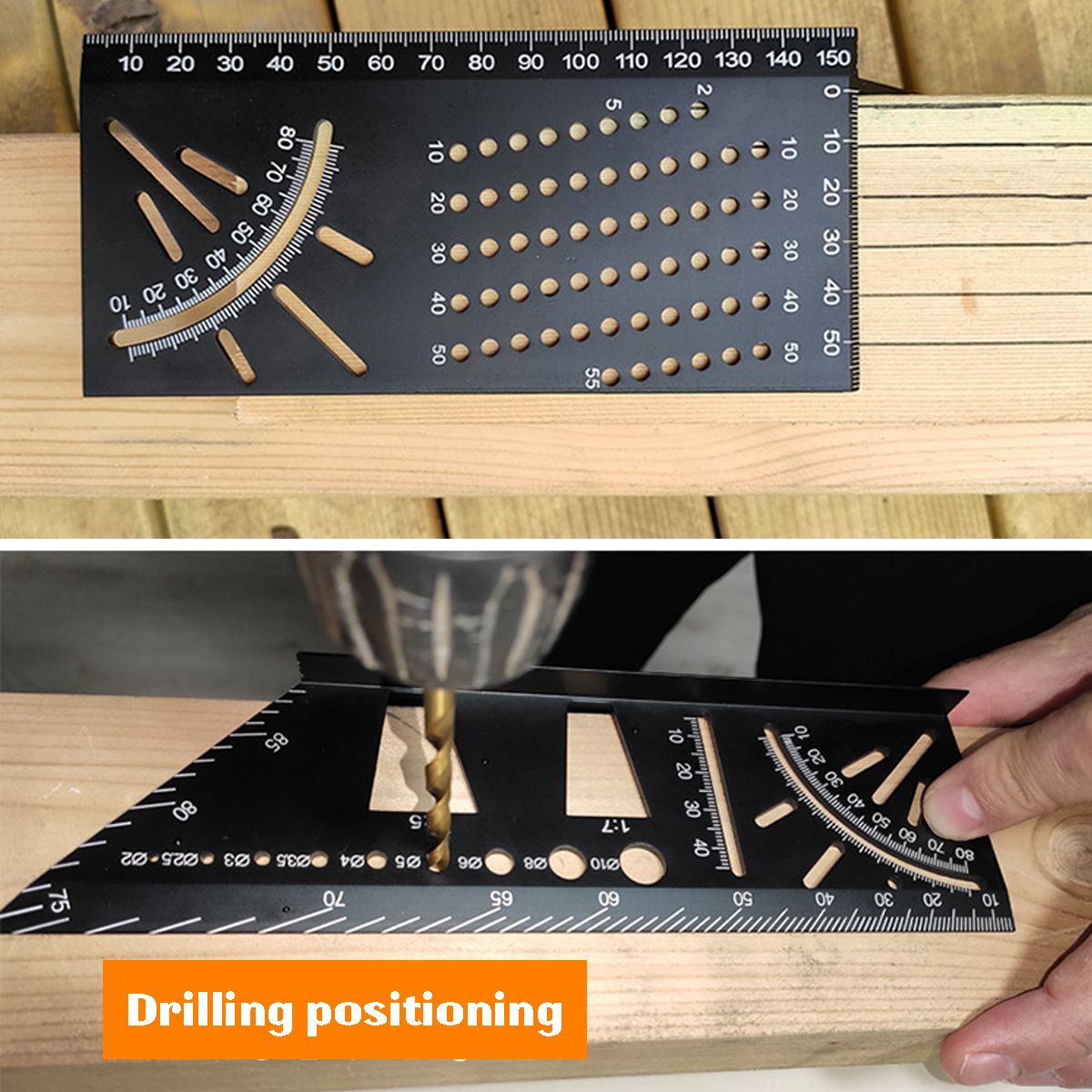 3D-Woodworking-45deg90deg-Angle-Measuring-Aluminum-Alloy-Square-Size-Measure-Tool-Gauge-Ruler-For-Dr-1553774