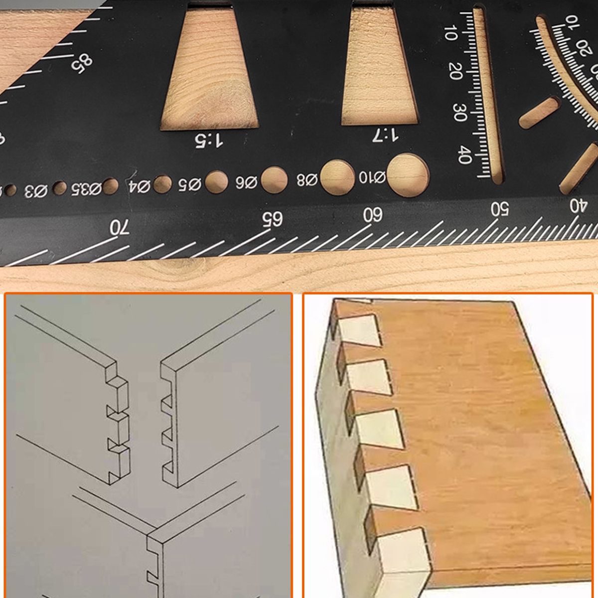 3D-Woodworking-45deg90deg-Angle-Measuring-Aluminum-Alloy-Square-Size-Measure-Tool-Gauge-Ruler-For-Dr-1553774