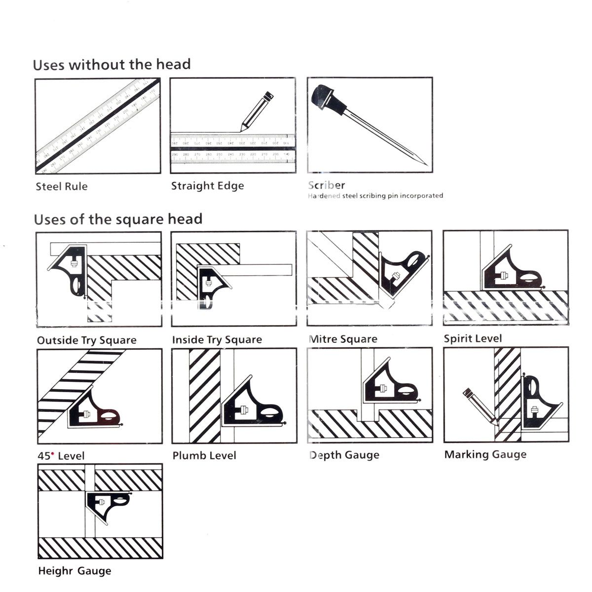 DANIU-12inch-Square-Ruler-Adjustable-Stainless-Steel-Combination-Angle-Tool-1157251