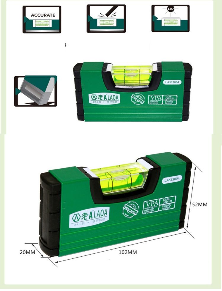 LAOA-LA513004-100MM-Mini-Portable-Aluminum-Alloy-Horizontal-Vertical-Laser-Leveler-Measuring-Tape-1708568