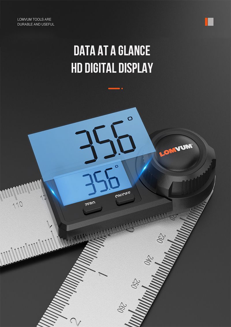 LOMVUM-Digital-Protractor-Angle-Ruler-400mm-360-Degree-Angle-Measuring-Metric-British-System-LCD-Gon-1708469