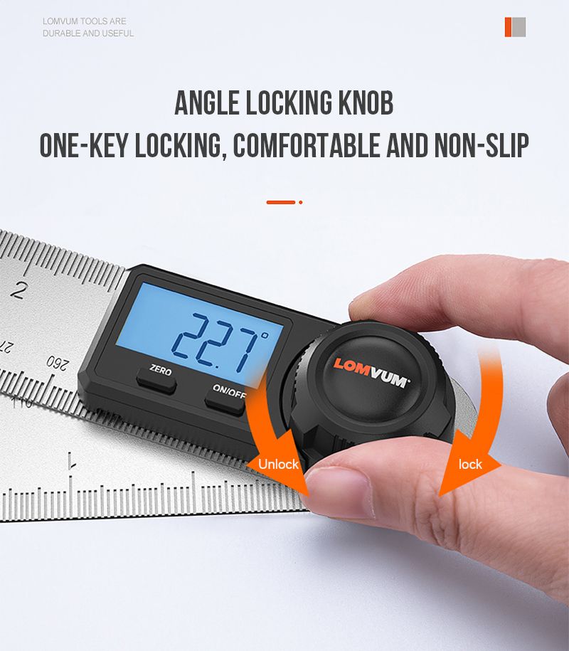 LOMVUM-Digital-Protractor-Angle-Ruler-400mm-360-Degree-Angle-Measuring-Metric-British-System-LCD-Gon-1708469