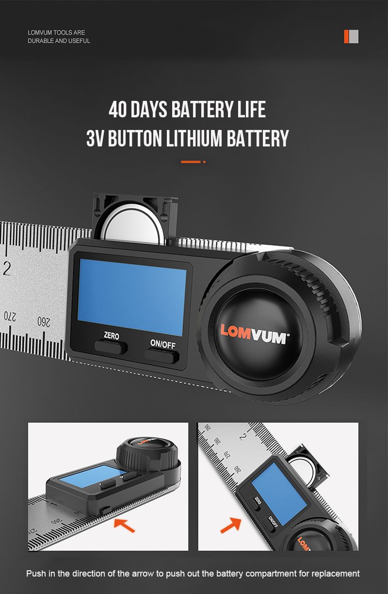 LOMVUM-Digital-Protractor-Angle-Ruler-400mm-360-Degree-Angle-Measuring-Metric-British-System-LCD-Gon-1708469