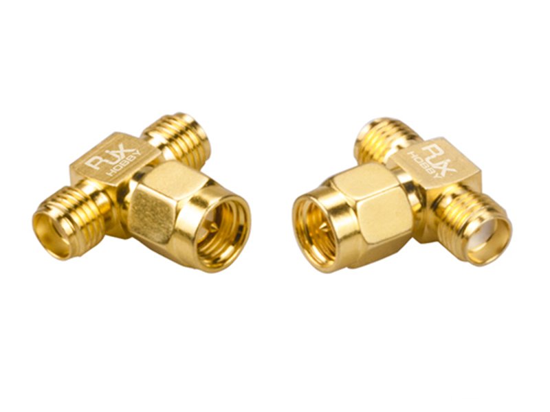 2PCS-RJX-Hobby-RJX2253-SMA-Male-Plug-To-Dual-SMA-Female-T-type-RF-Coaxial-Adapter-Connector-1291814
