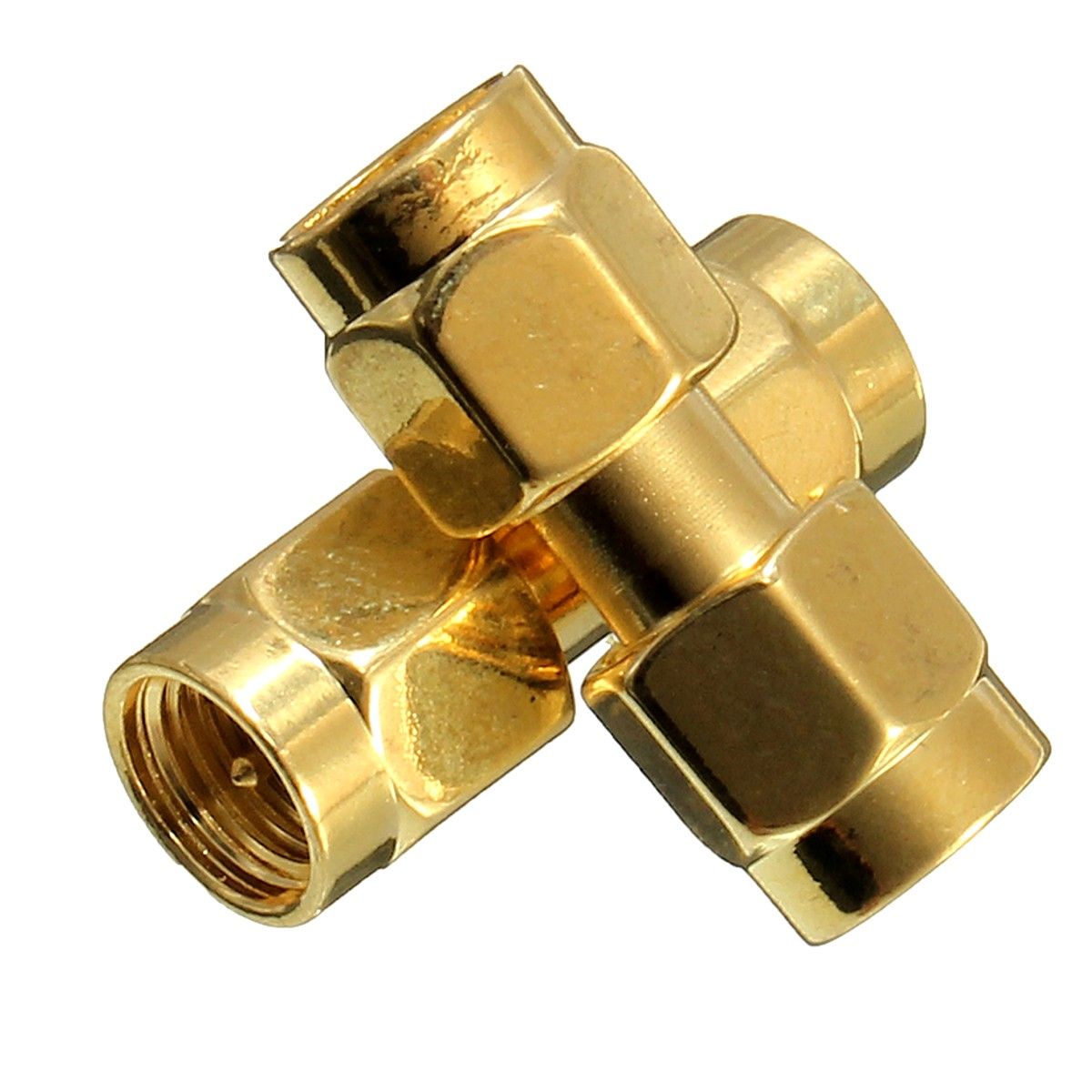 Excellwayreg-CA01-2Pcs-Copper-SMA-Male-To-SMA-Male-Plug-RF-Coaxial-Adapter-Connector-1073343