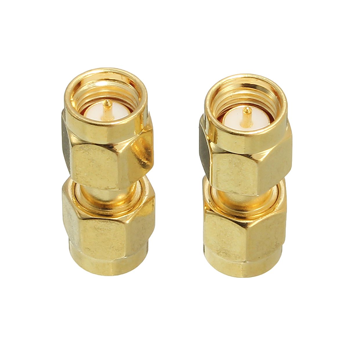 Excellwayreg-CA01-2Pcs-Copper-SMA-Male-To-SMA-Male-Plug-RF-Coaxial-Adapter-Connector-1073343