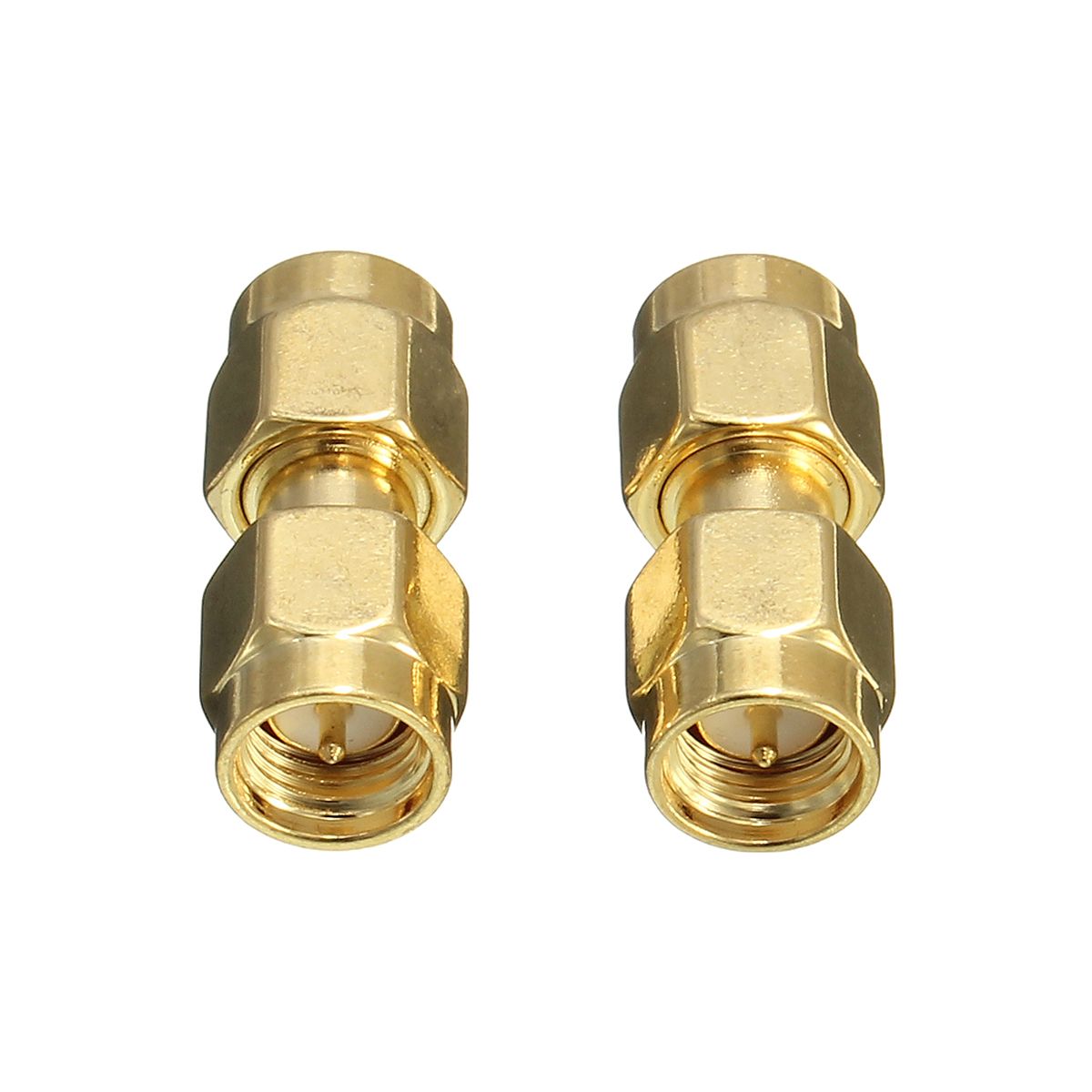 Excellwayreg-CA01-2Pcs-Copper-SMA-Male-To-SMA-Male-Plug-RF-Coaxial-Adapter-Connector-1073343