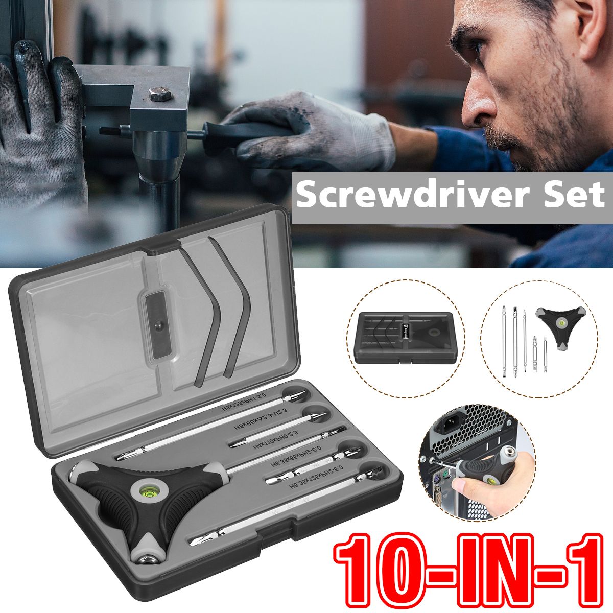 10-In-1-Household-Precision-Screwdriver-Set-With-Spirit-Level-Strength-Saving-Structure-Screw-Driver-1681086