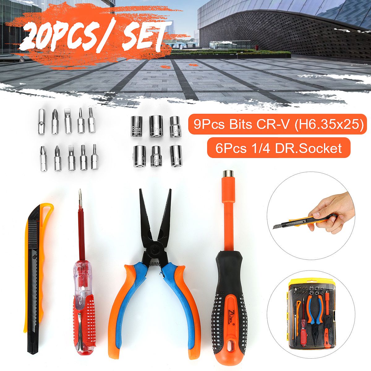 20PcsSet-Multifunction-Insulated-Sockets-Screwdriver-Bits-Kit-Plier-Repair-Tool-1654052