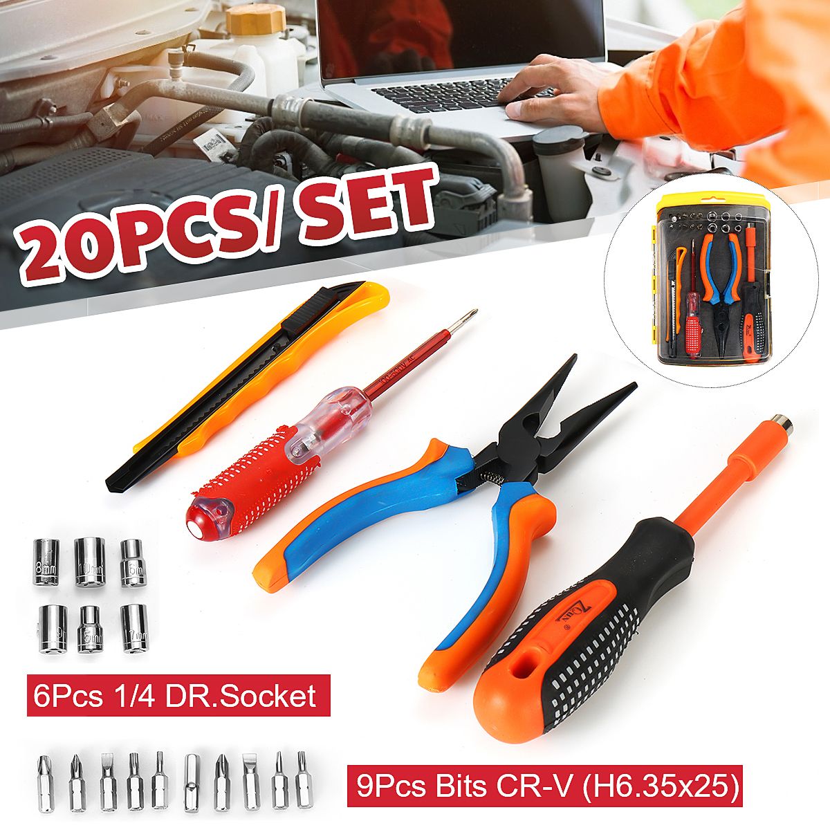 20PcsSet-Multifunction-Insulated-Sockets-Screwdriver-Bits-Kit-Plier-Repair-Tool-1654052