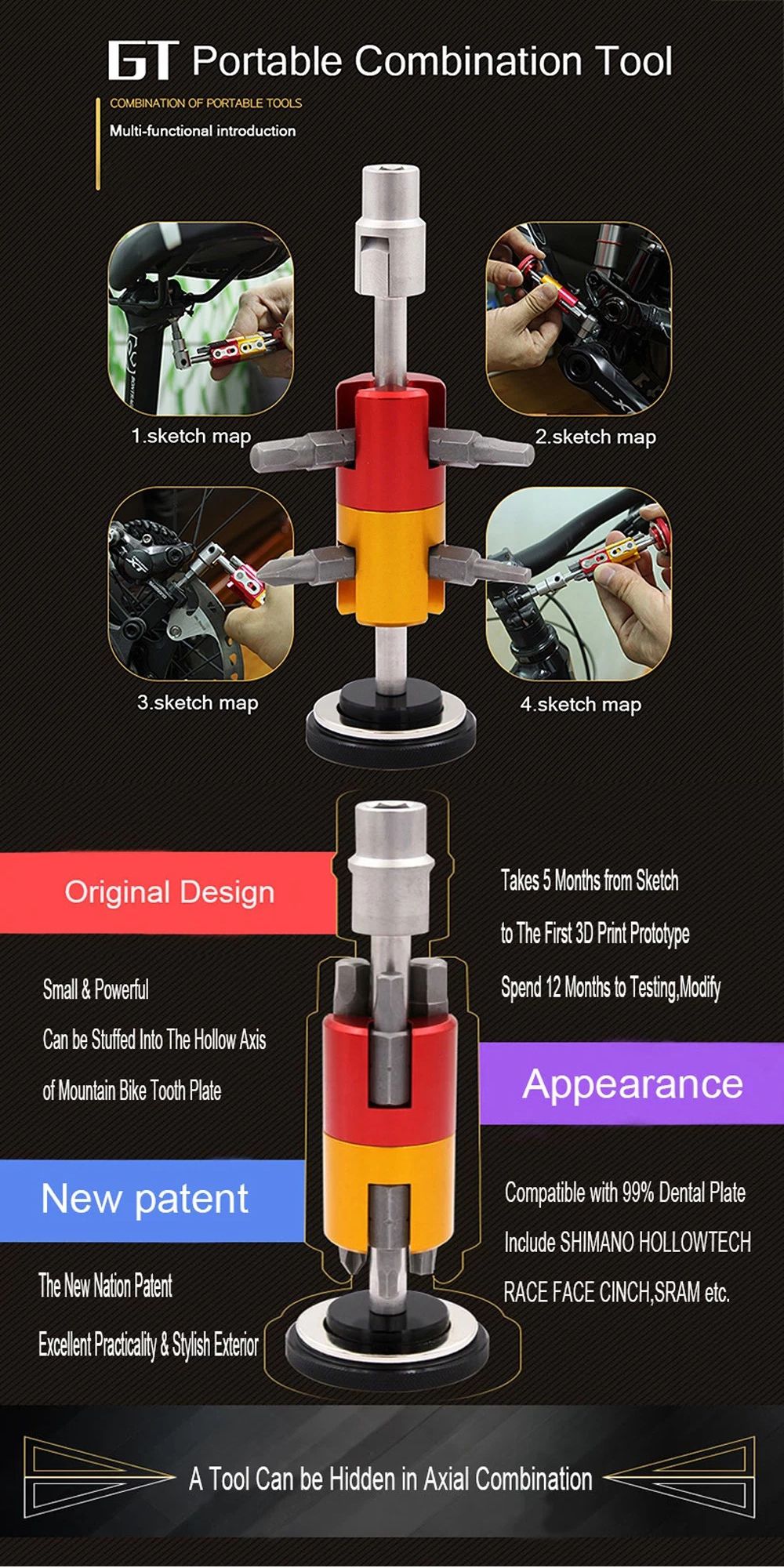 6-in-1-Aluminum-Alloy-Multifunctional-Screwdriver-Kits-Hexagon-Wrench-Portable-Bicycle-Repair-Tool-1390774