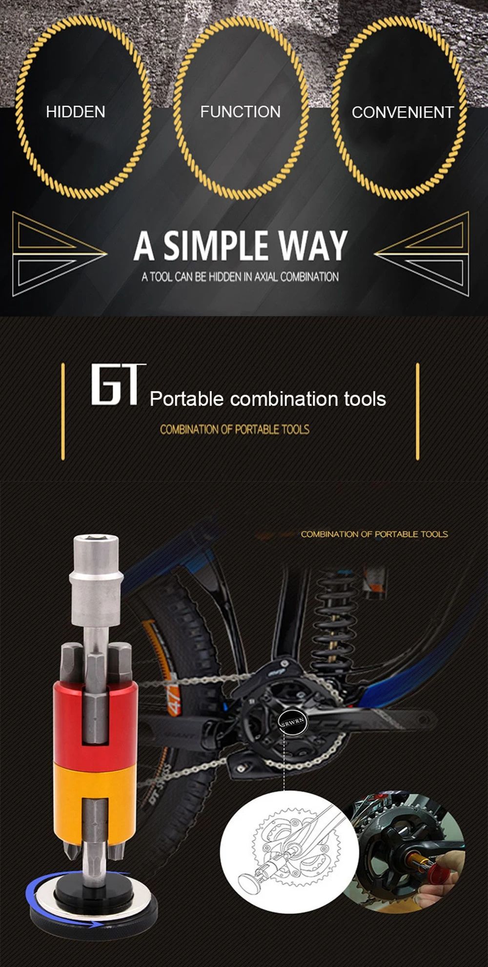 6-in-1-Aluminum-Alloy-Multifunctional-Screwdriver-Kits-Hexagon-Wrench-Portable-Bicycle-Repair-Tool-1390774