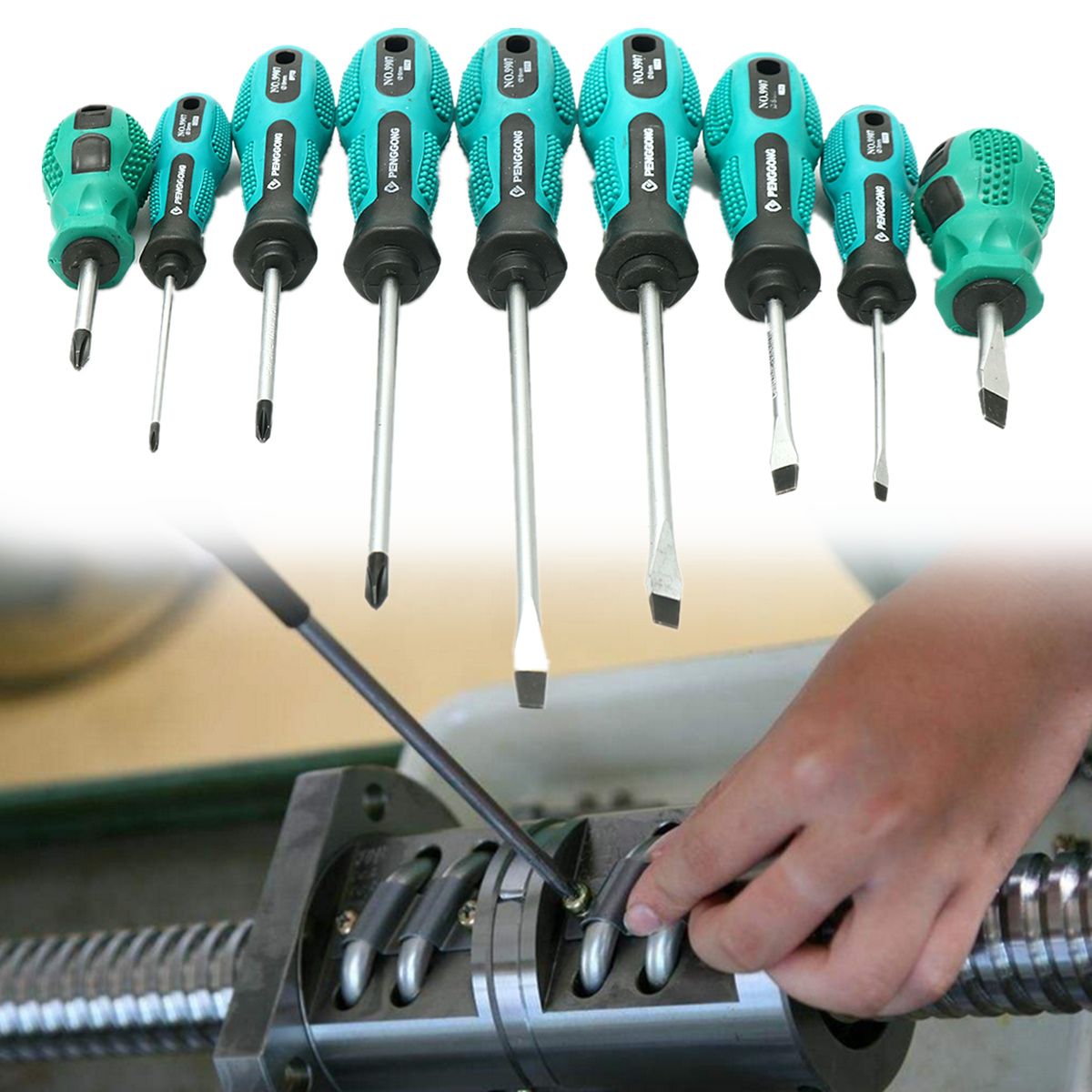 9Pcs-Chrome-Vanadium-Steel-Slotted-amp-Phillips-Screwdriver-Tool-Set-Magnetic-Tip-1266098