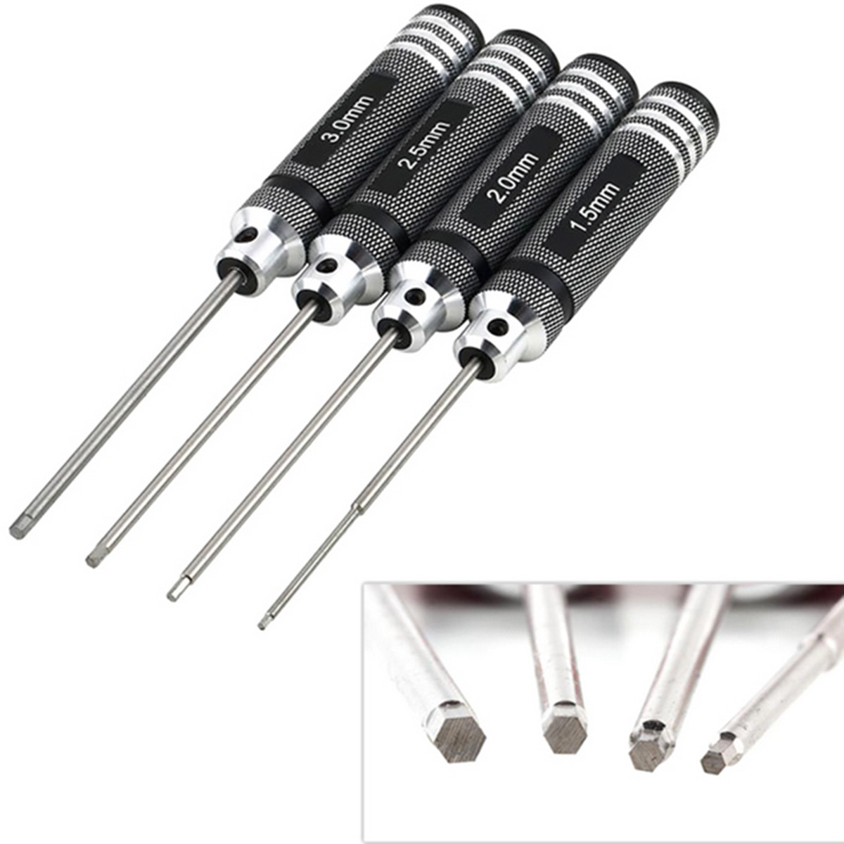 Drillpro-4pcs-Hex-Screwdriver-Tool-Kit-15202530mm-Black-Repair-Tool-Set-984361