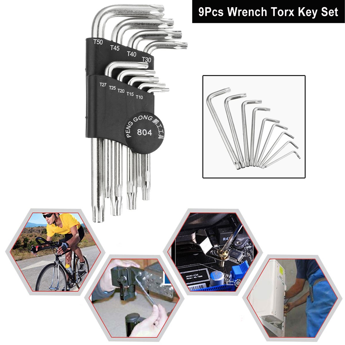 PENGGONG-804-9pcs-Torx-Hex-Wrench-Screwdriver-Star-Key-L-Wrench-Set-1296787