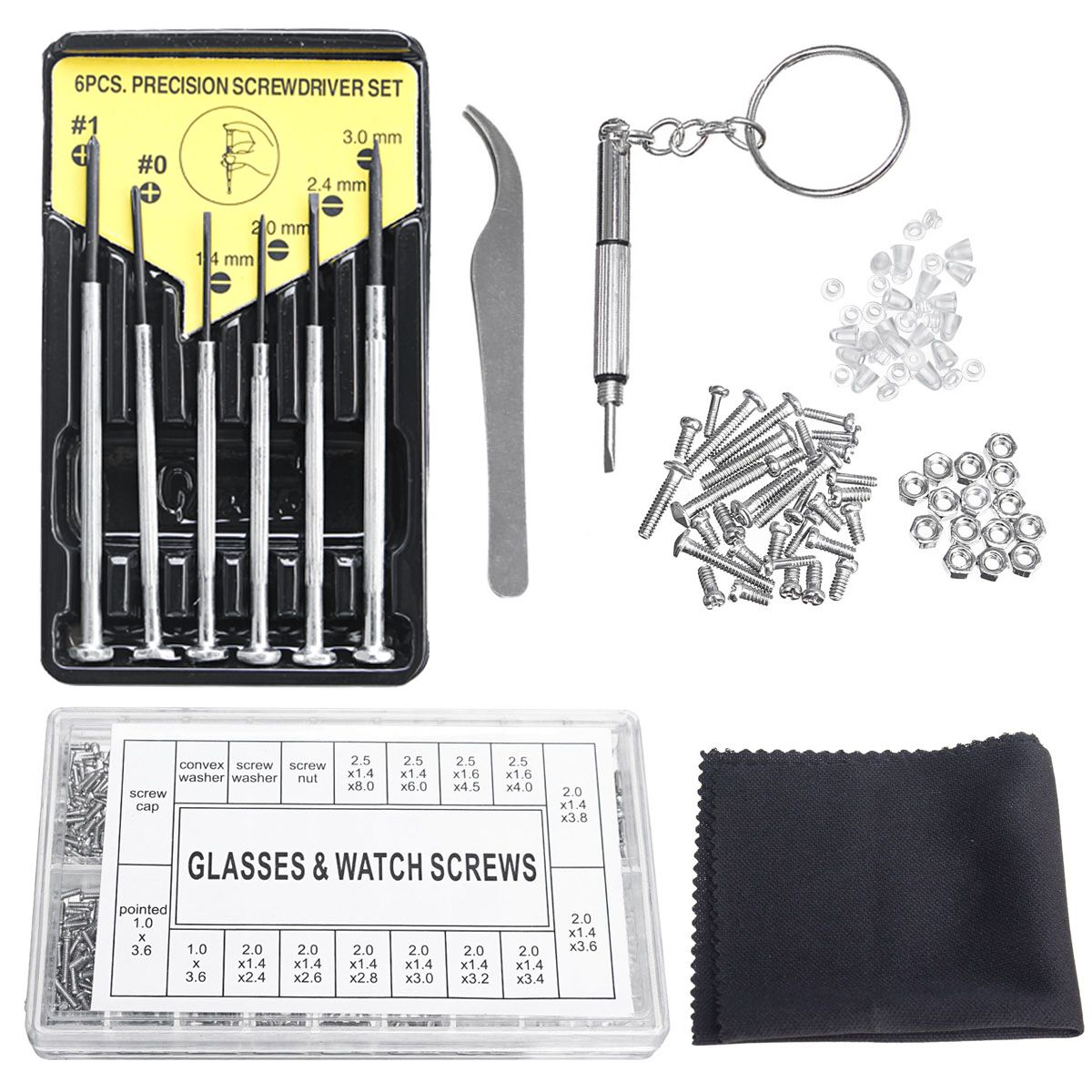 Pro-Assortment-Screwdriver-Repair-Tools-Kit-Tiny-Eyeglass-Sun-Glasses-Spectacles-Screw-Set-1453954