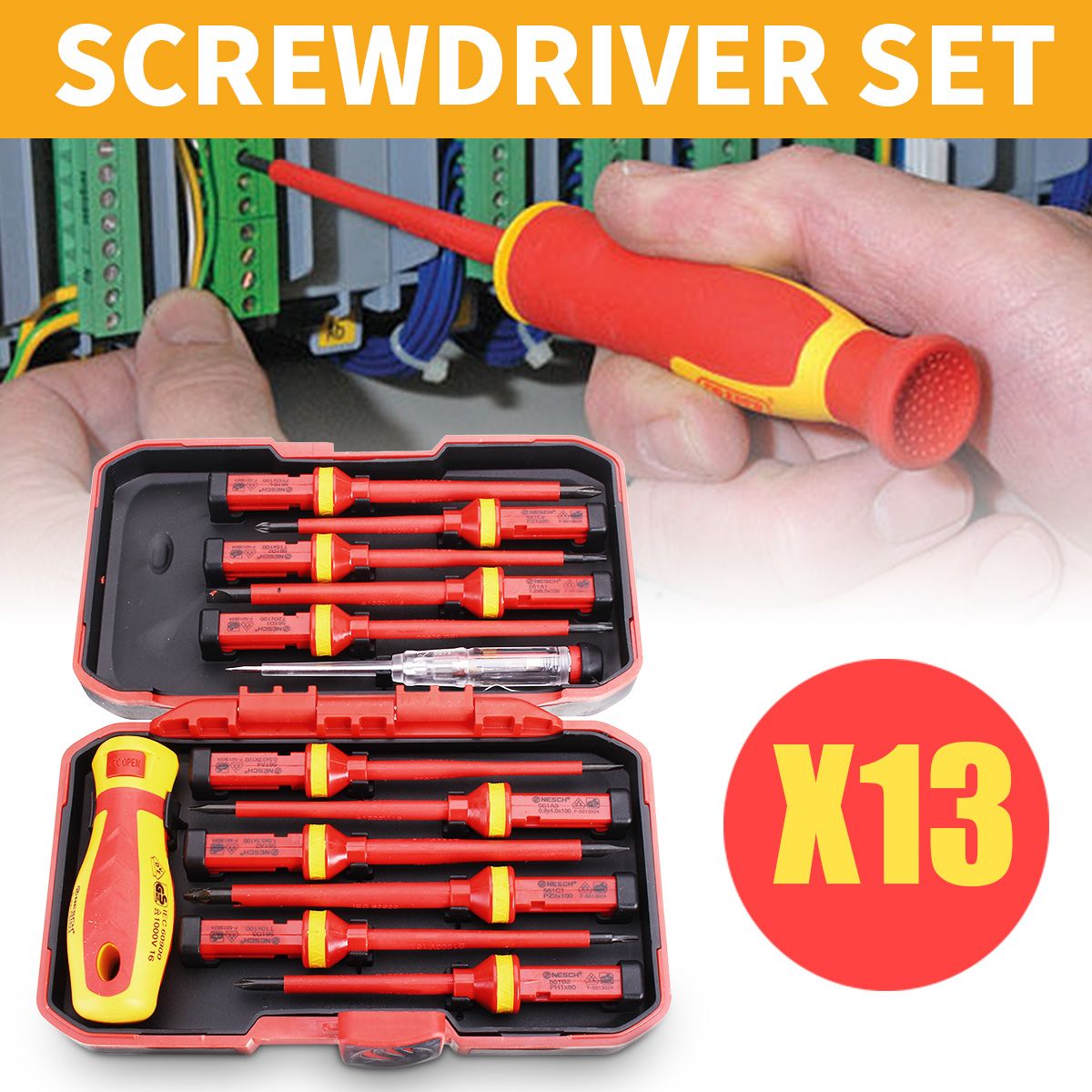 Raitool-13Pcs-1000V-Electronic-Insulated-Screwdriver-Set-Phillips-Slotted-Torx-CR-V-Screwdriver-Repa-1423100