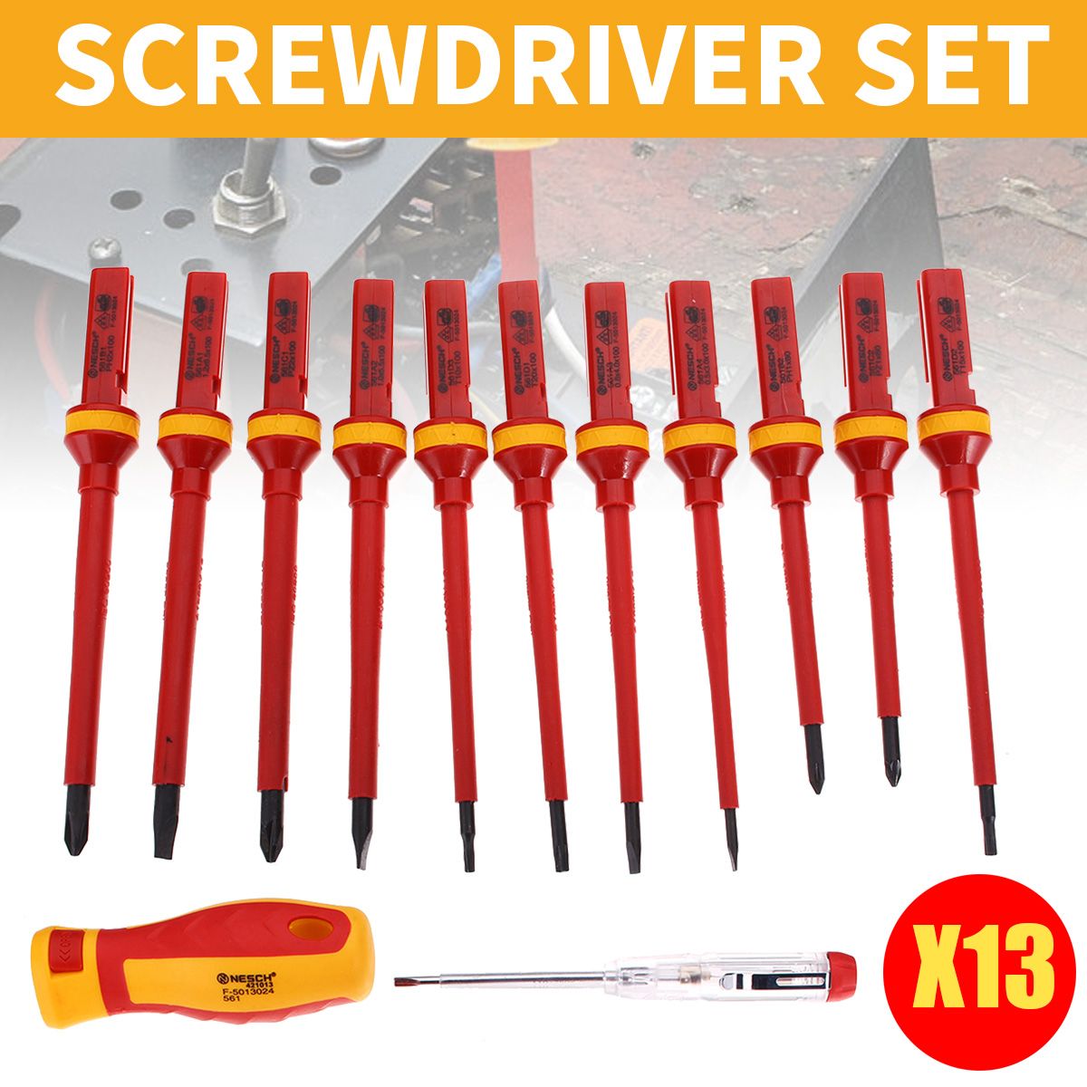 Raitool-13Pcs-1000V-Electronic-Insulated-Screwdriver-Set-Phillips-Slotted-Torx-CR-V-Screwdriver-Repa-1423100