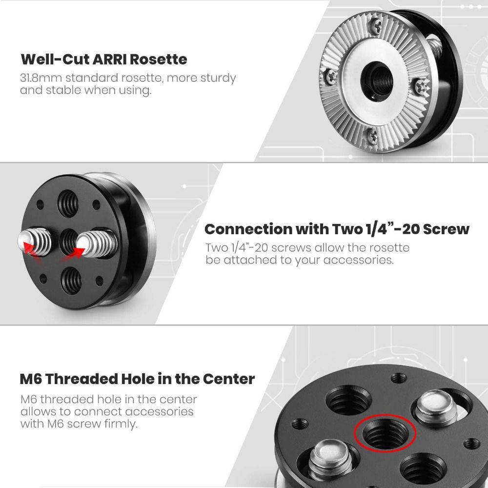 SmallRig-1939-ARRI-Standard-ARRI-Rosette-Mount--M6-Thread-318-Diameter-for-DSLR-Camera-for-Camera-Wo-1733570