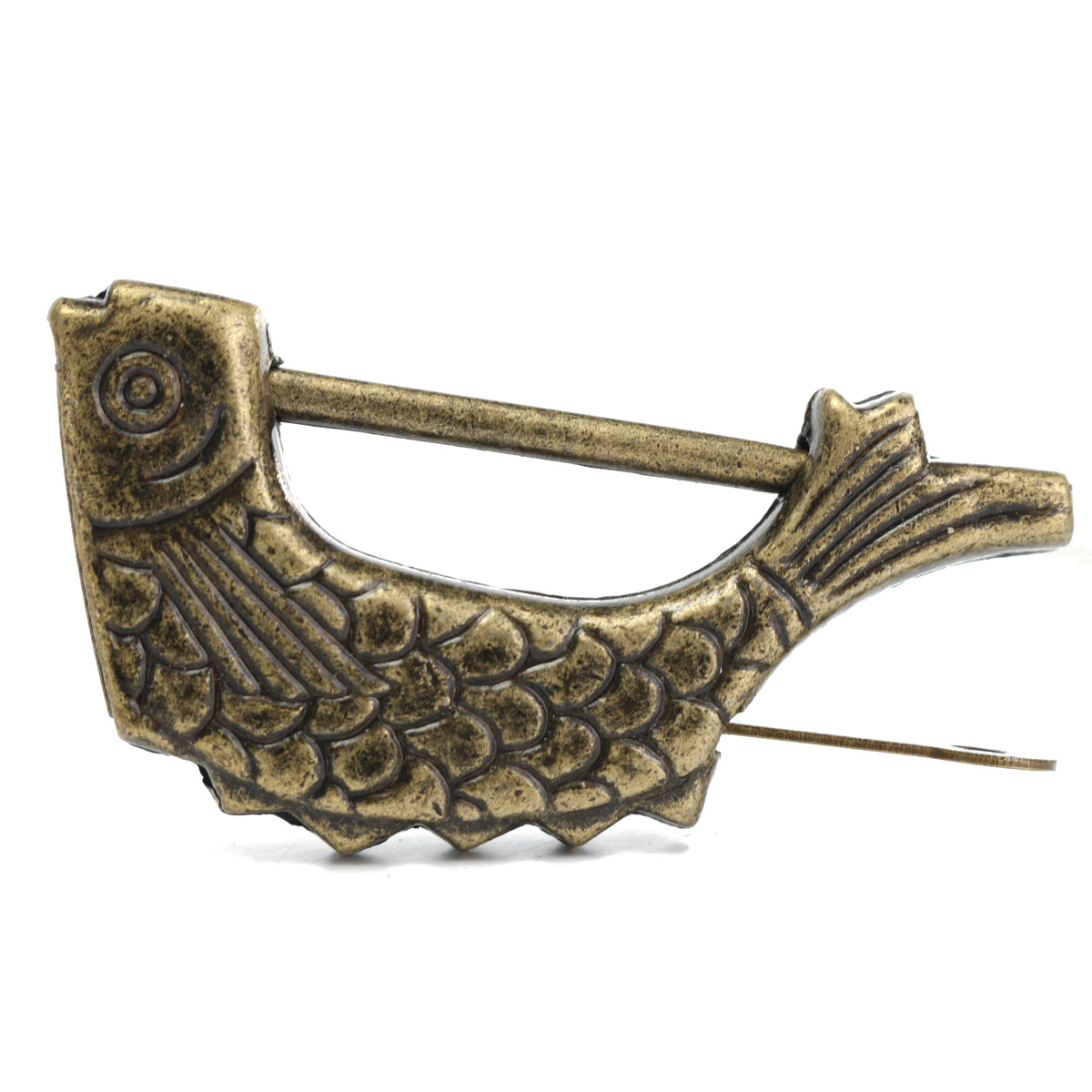 Chinese-Antique-Old-Style-Retro-Brass-Padlock-Jewelry-Box-Fish-Pattern-Lock-with-Key-1023006