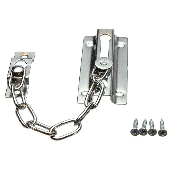 Front-Security-Door-Chain-Guard-Strong-Steel-Home-Safety-Nickle-Finish--4Screws-931332