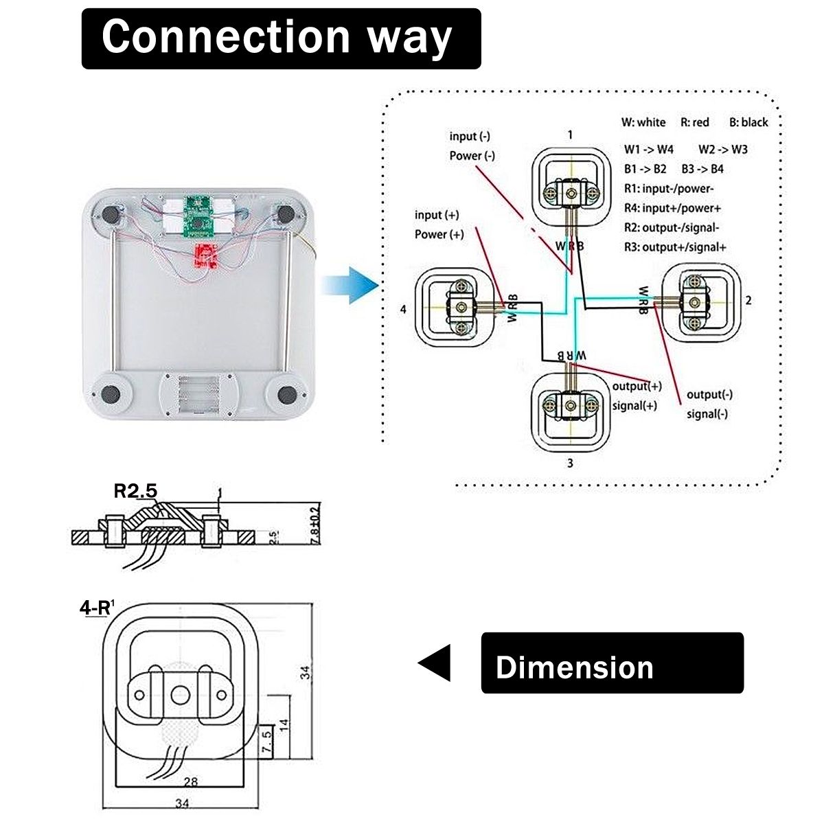 4pcs-DIY-50KG-Body-Load-Cell-Weight-Strain-Sensor-Resistance-With-HX711-AD-Module-1326815