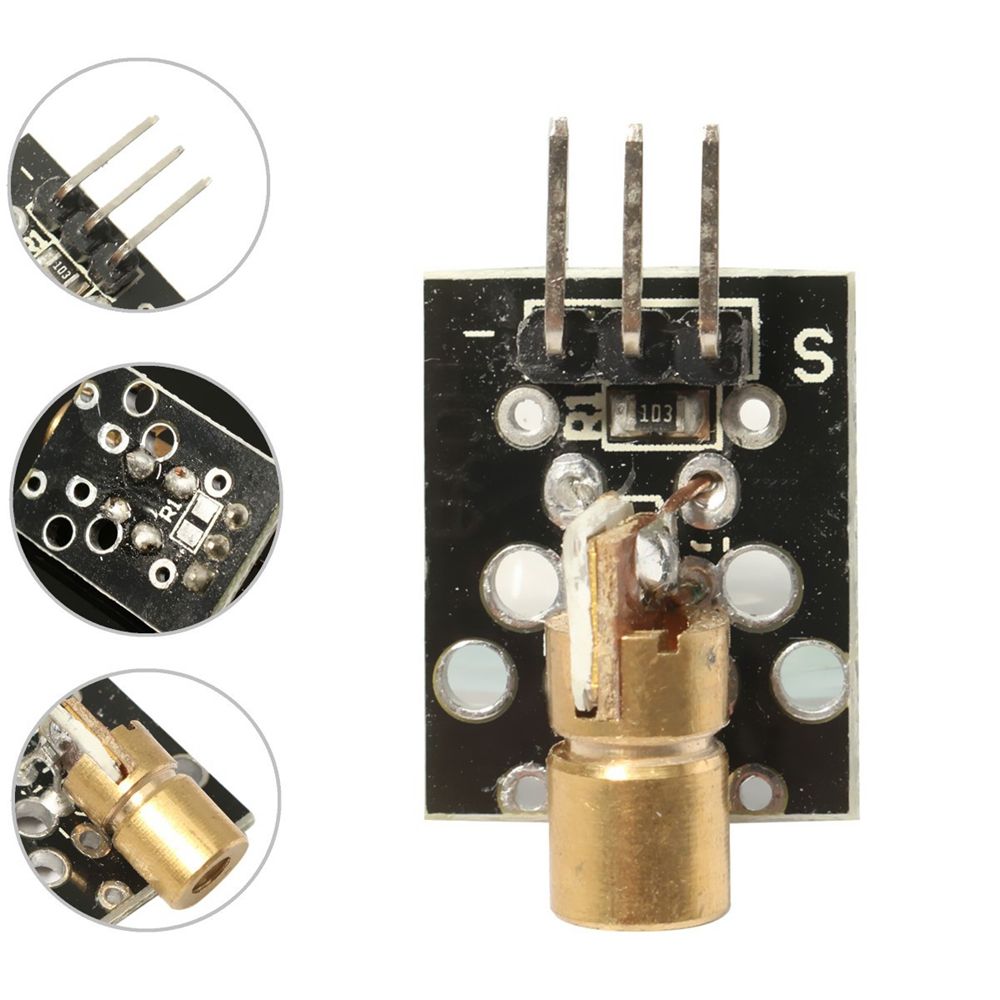 5Pcs-KY-008-5V-3pin-650nm-Transmitter-Dot-Diode-Copper-Head-Red-Laser-Module-AVR-PIC-DIY-1384615