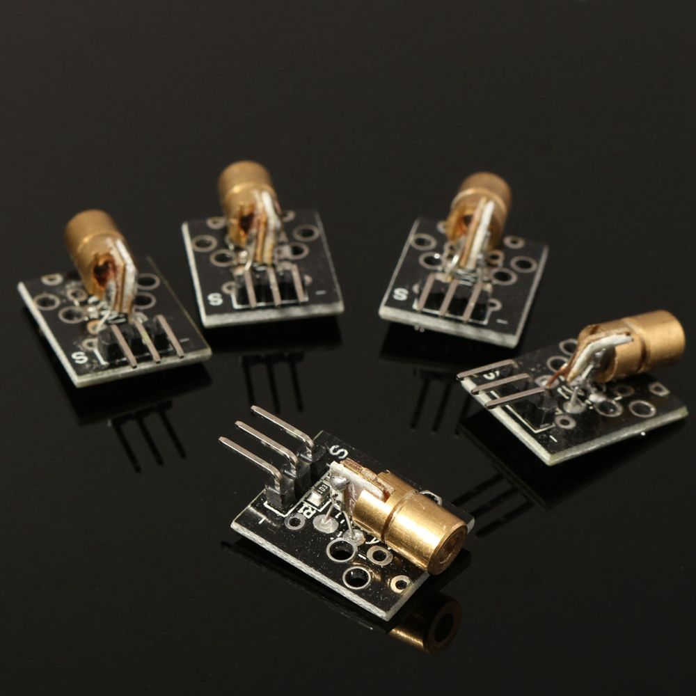 5Pcs-KY-008-5V-3pin-650nm-Transmitter-Dot-Diode-Copper-Head-Red-Laser-Module-AVR-PIC-DIY-1384615