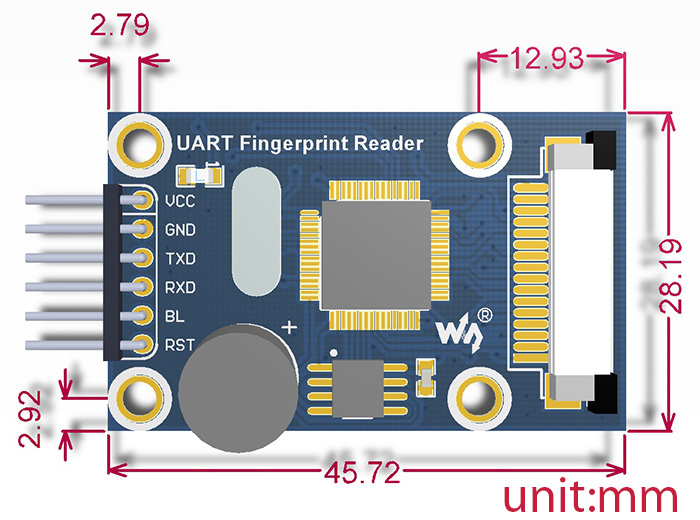 Wavesharereg-UART-Fingerprint-Reader-HD-Optical-Fingerprint-Sensor-Development-Module-Cortex-Core-Se-1712496