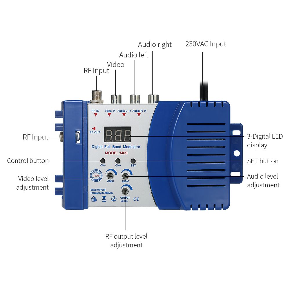 Auto-RF-Modulator-Compact-RF-Modulator-Audio-Video-TV-Converter-RHF-UHF-Signal-Amplifier-AC230V-1359306