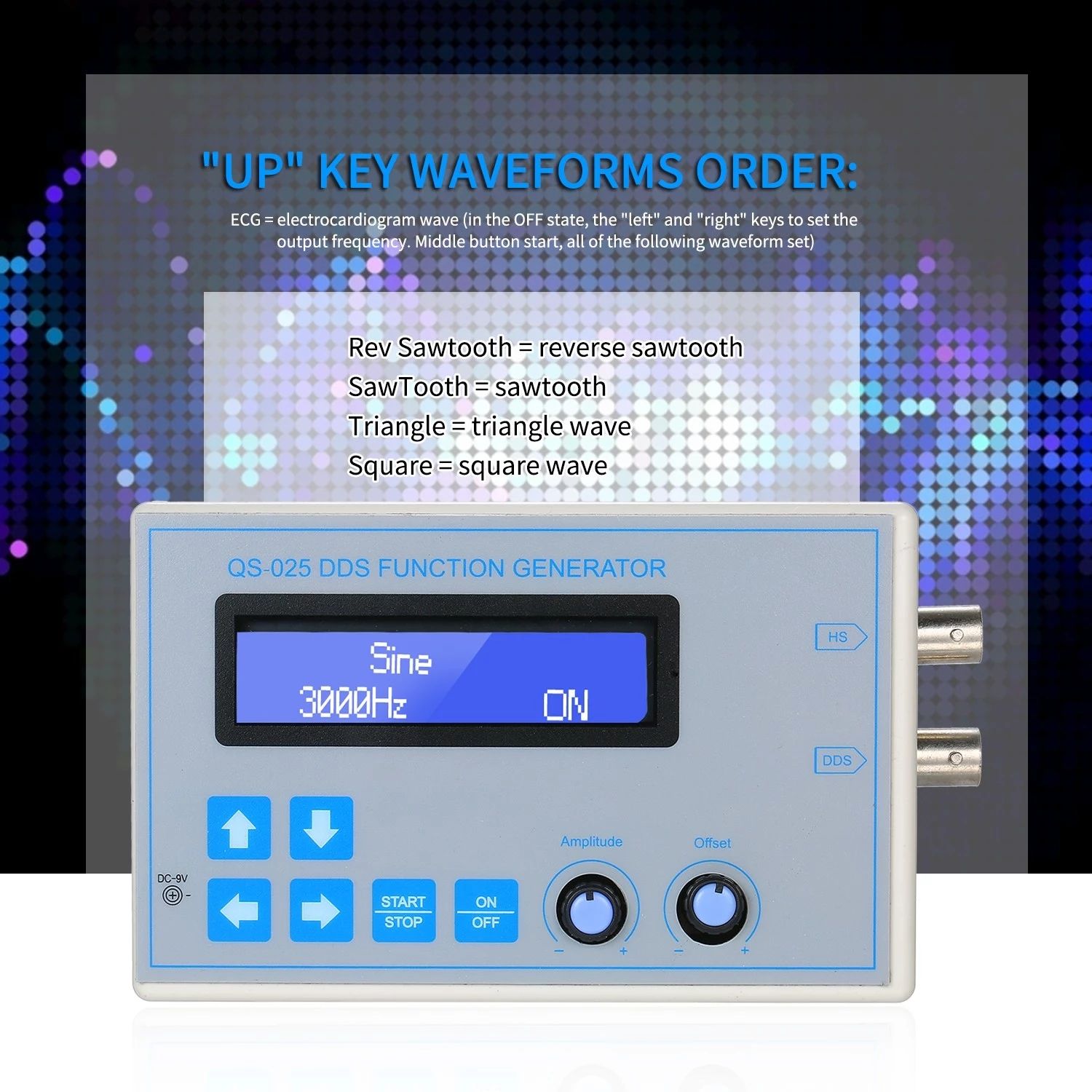 DDS-Function-Signal-Generator-Sine-Square-Triangle-Sawtooth-Wave-Low-Frequency-LCD-Display-USB-Cable-1715016