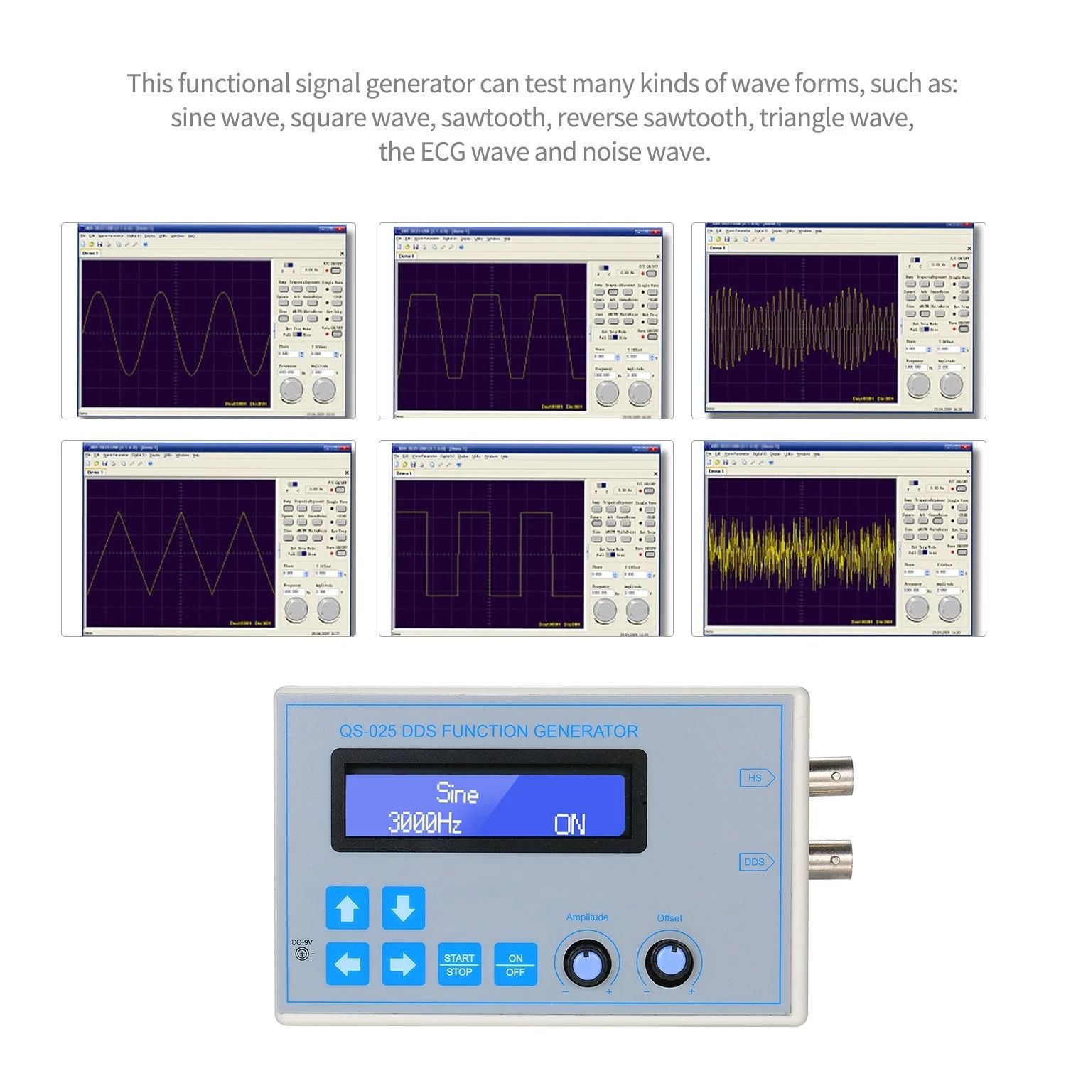 DDS-Function-Signal-Generator-Sine-Square-Triangle-Sawtooth-Wave-Low-Frequency-LCD-Display-USB-Cable-1715016