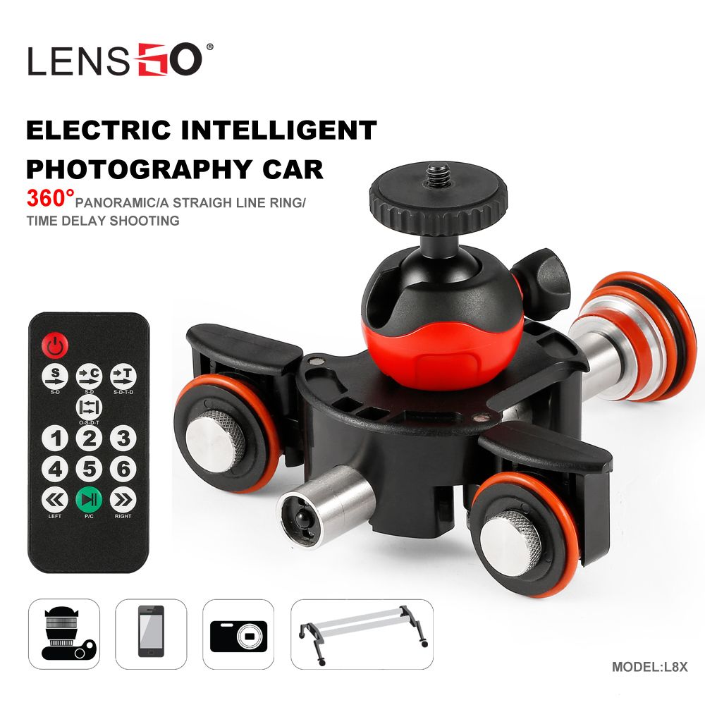 Lensgo-L8X-Slider-Dolly-Photography-Electronic-Car-with-Remote-Control-Ball-Head-Phone-Clip-1445055