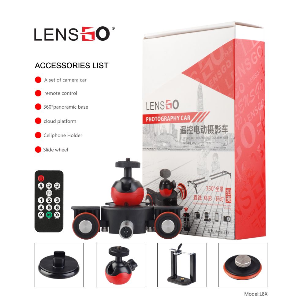 Lensgo-L8X-Slider-Dolly-Photography-Electronic-Car-with-Remote-Control-Ball-Head-Phone-Clip-1445055
