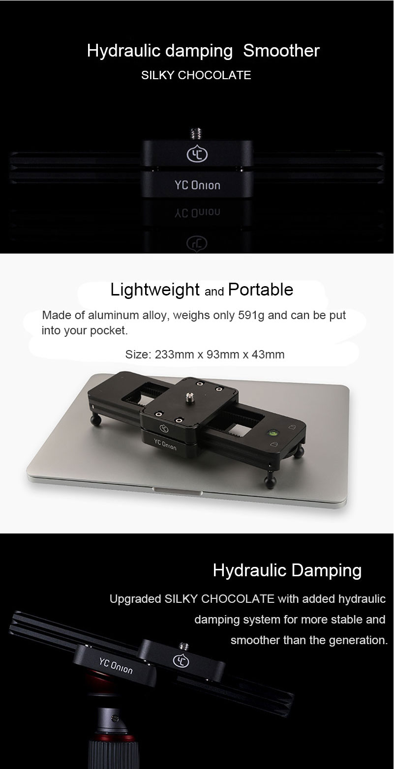 YC-Onion-Chocolate-230mm-Fluid-Drag-Friction-Adjustable--Mini-Slider-Dolly-Stabilizer-1339691